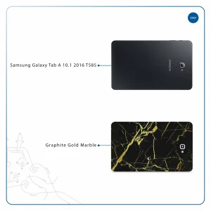 برچسب پوششی ماهوت مدل Graphite-Gold-Marble مناسب برای تبلت سامسونگ Galaxy Tab A 10.1 2016 T585