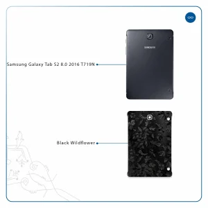 برچسب پوششی ماهوت مدل Black-Wildflower مناسب برای تبلت سامسونگ Galaxy Tab S2 8.0 2016 T719N