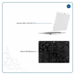 برچسب پوششی ماهوت مدل Black-Wildflower مناسب برای تبلت لنوو Miix 320 2017