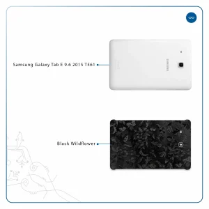 برچسب پوششی ماهوت مدل Black-Wildflower مناسب برای تبلت سامسونگ Galaxy Tab E 9.6 2015 T561