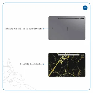 برچسب پوششی ماهوت مدل Graphite-Gold-Marble مناسب برای تبلت سامسونگ Galaxy Tab S6 2019 SM-T865