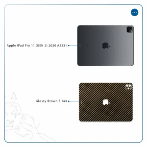 برچسب پوششی ماهوت مدل Glossy-Brown-Fiber مناسب برای تبلت اپل iPad Pro 11 (GEN 2) 2020 A2231