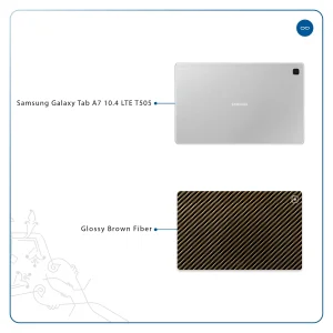 برچسب پوششی ماهوت مدل Glossy-Brown-Fiber مناسب برای تبلت سامسونگ Galaxy Tab A7 10.4 LTE 2020 T505