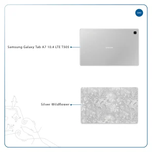 برچسب پوششی ماهوت مدل Silver-Wildflower مناسب برای تبلت سامسونگ Galaxy Tab A7 10.4 LTE 2020 T505