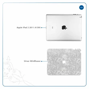 برچسب پوششی ماهوت مدل Silver-Wildflower مناسب برای تبلت اپل iPad 2 2011 A1395
