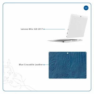 برچسب پوششی ماهوت مدل Blue-Crocodile-Leather مناسب برای تبلت لنوو Miix 320 2017