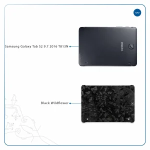 برچسب پوششی ماهوت مدل Black-Wildflower مناسب برای تبلت سامسونگ Galaxy Tab S2 9.7 2016 T813N