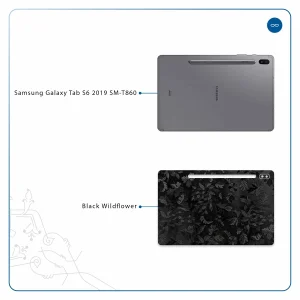 برچسب پوششی ماهوت مدل Black-Wildflower مناسب برای تبلت سامسونگ Galaxy Tab S6 2019 SM-T860