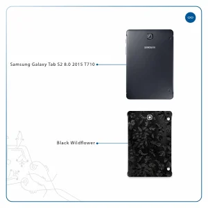 برچسب پوششی ماهوت مدل Black-Wildflower مناسب برای تبلت سامسونگ Galaxy Tab S2 8.0 2015 T710