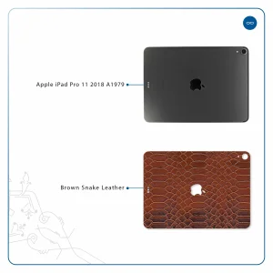 برچسب پوششی ماهوت مدل Brown-Snake-Leather مناسب برای تبلت اپل iPad Pro 11 2018 A1979