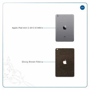 برچسب پوششی ماهوت مدل Glossy-Brown-Fiber مناسب برای تبلت اپل iPad mini 2 2013 A1490