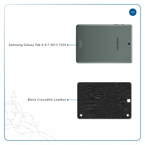برچسب پوششی ماهوت مدل Black-Crocodile-Leather مناسب برای تبلت سامسونگ Galaxy Tab A 9.7 2015 T550