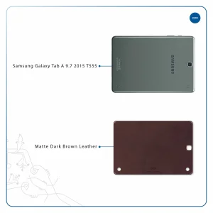 برچسب پوششی ماهوت مدل Matte-Dark-Brown-Leather مناسب برای تبلت سامسونگ Galaxy Tab A 9.7 2015 T555