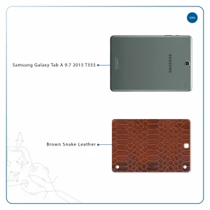 برچسب پوششی ماهوت مدل Brown-Snake-Leather مناسب برای تبلت سامسونگ Galaxy Tab A 9.7 2015 T555