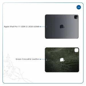 برچسب پوششی ماهوت مدل Green-Crocodile-Leather مناسب برای تبلت اپل iPad Pro 11 (GEN 2) 2020 A2068