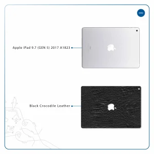 برچسب پوششی ماهوت مدل Black-Crocodile-Leather مناسب برای تبلت اپل iPad 9.7 (GEN 5) 2017 A1823
