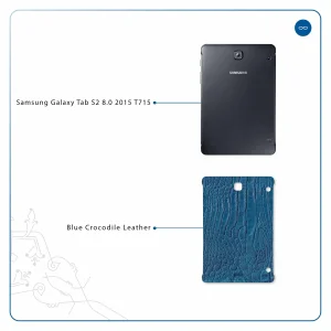 برچسب پوششی ماهوت مدل Blue-Crocodile-Leather مناسب برای تبلت سامسونگ Galaxy Tab S2 8.0 2015 T715
