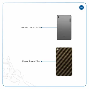 برچسب پوششی ماهوت مدل Glossy-Brown-Fiber مناسب برای تبلت لنوو Tab M7 2019