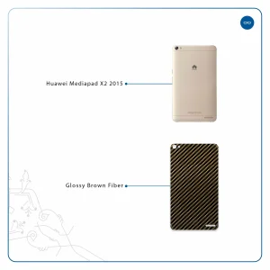 برچسب پوششی ماهوت مدل Glossy-Brown-Fiber مناسب برای تبلت هوآوی Mediapad X2 2015