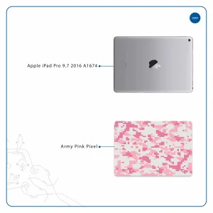 برچسب پوششی ماهوت مدل Army-Pink-pixel مناسب برای تبلت اپل iPad Pro 9.7 2016 A1674