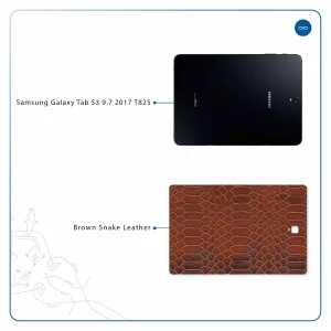 برچسب پوششی ماهوت مدل Brown-Snake-Leather مناسب برای تبلت سامسونگ Galaxy Tab S3 9.7 2017 T825