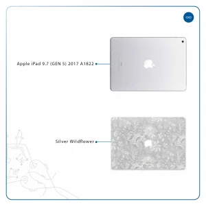 برچسب پوششی ماهوت مدل Silver-Wildflower مناسب برای تبلت اپل iPad 9.7 (GEN 5) 2017 A1822
