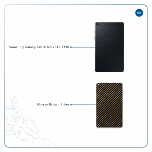 برچسب پوششی ماهوت مدل Glossy-Brown-Fiber مناسب برای تبلت سامسونگ Galaxy Tab A 8.0 2019 T290
