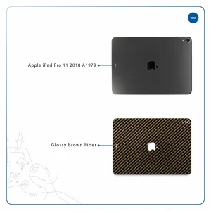 برچسب پوششی ماهوت مدل Glossy-Brown-Fiber مناسب برای تبلت اپل iPad Pro 11 2018 A1979