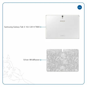برچسب پوششی ماهوت مدل Silver-Wildflower مناسب برای تبلت سامسونگ Galaxy Tab S 10.5 2014 T800