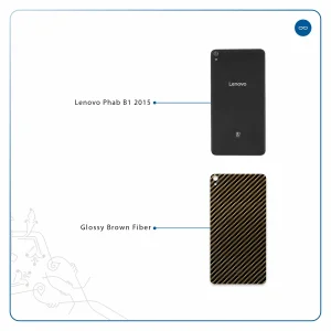 برچسب پوششی ماهوت مدل Glossy-Brown-Fiber مناسب برای تبلت لنوو Phab B1 2015