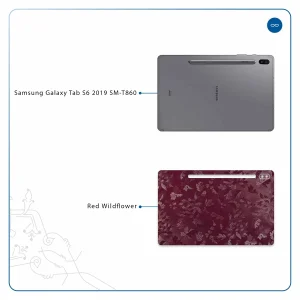 برچسب پوششی ماهوت مدل Red-Wildflower مناسب برای تبلت سامسونگ Galaxy Tab S6 2019 SM-T860