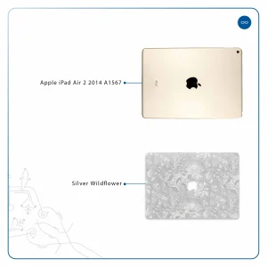 برچسب پوششی ماهوت مدل Silver-Wildflower مناسب برای تبلت اپل iPad Air 2 2014 A1567