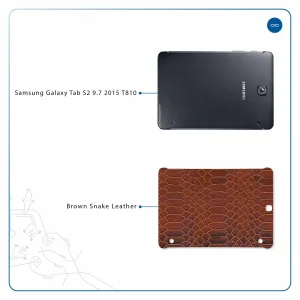 برچسب پوششی ماهوت مدل Brown-Snake-Leather مناسب برای تبلت سامسونگ Galaxy Tab S2 9.7 2015 T810