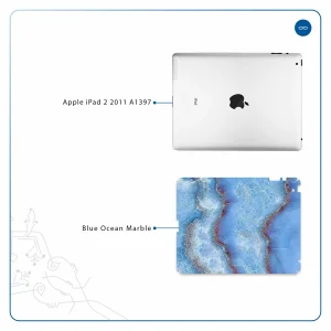 برچسب پوششی ماهوت مدل Blue Ocean Marble مناسب برای تبلت اپل iPad 2 2011 A1397