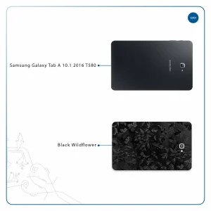 برچسب پوششی ماهوت مدل Black-Wildflower مناسب برای تبلت سامسونگ Galaxy Tab A 10.1 2016 T580