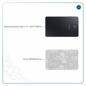 برچسب پوششی ماهوت مدل Silver-Wildflower مناسب برای تبلت سامسونگ Galaxy Tab A 10.1 2016 T580