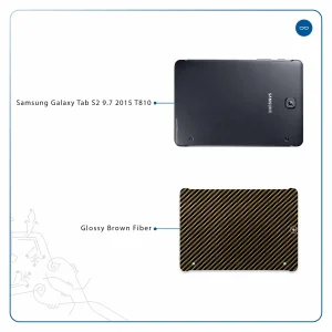 برچسب پوششی ماهوت مدل Glossy-Brown-Fiber مناسب برای تبلت سامسونگ Galaxy Tab S2 9.7 2015 T810