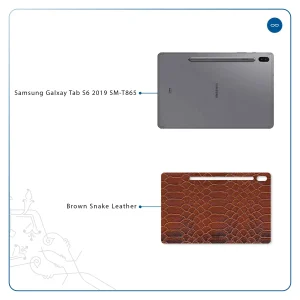برچسب پوششی ماهوت مدل Brown-Snake-Leather مناسب برای تبلت سامسونگ Galaxy Tab S6 2019 SM-T865