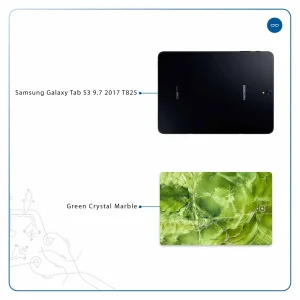 برچسب پوششی ماهوت مدل Green Crystal Marble مناسب برای تبلت سامسونگ Galaxy Tab S3 9.7 2017 T825