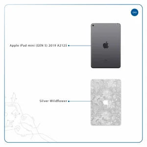 برچسب پوششی ماهوت مدل Silver-Wildflower مناسب برای تبلت اپل iPad mini (GEN 5) 2019 A2125