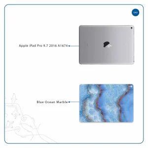برچسب پوششی ماهوت مدل Blue Ocean Marble مناسب برای تبلت اپل iPad Pro 9.7 2016 A1674