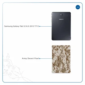 برچسب پوششی ماهوت مدل Army-Desert-Pixel مناسب برای تبلت سامسونگ Galaxy Tab S2 8.0 2015 T715
