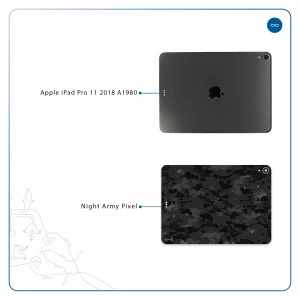 برچسب پوششی ماهوت مدل Night-Army-Pixel مناسب برای تبلت اپل iPad Pro 11 2018 A1980