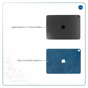 برچسب پوششی ماهوت مدل Blue-Crocodile-Leather مناسب برای تبلت اپل iPad Pro 11 2018 A1980