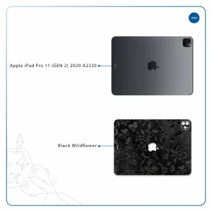 برچسب پوششی ماهوت مدل Black-Wildflower مناسب برای تبلت اپل iPad Pro 11 (GEN 2) 2020 A2230