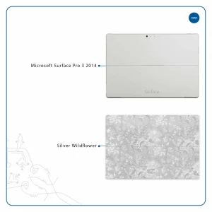 برچسب پوششی ماهوت مدل Silver-Wildflower مناسب برای تبلت مایکروسافت Surface Pro 3 2014