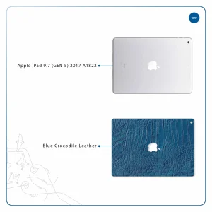 برچسب پوششی ماهوت مدل Blue-Crocodile-Leather مناسب برای تبلت اپل iPad 9.7 (GEN 5) 2017 A1822