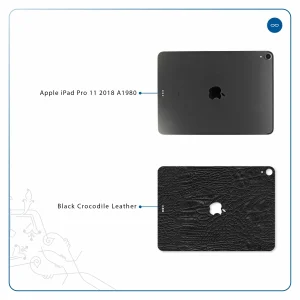 برچسب پوششی ماهوت مدل Black-Crocodile-Leather مناسب برای تبلت اپل iPad Pro 11 2018 A1980