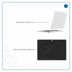 برچسب پوششی ماهوت مدل Black-Crocodile-Leather مناسب برای تبلت لنوو Miix 320 2017