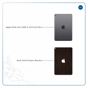 برچسب پوششی ماهوت مدل Dark-Gold-Stripes-Wood مناسب برای تبلت اپل iPad mini (GEN 5) 2019 A2126